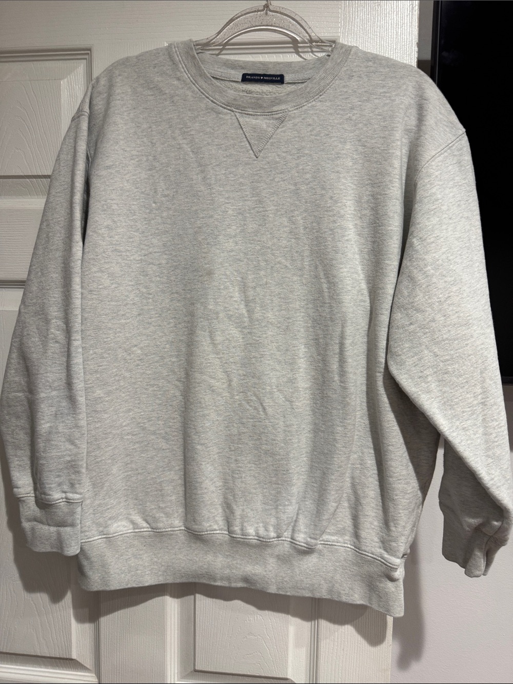 Brandy Melville Divided Light Gray Crewneck Sweatshirt size xl